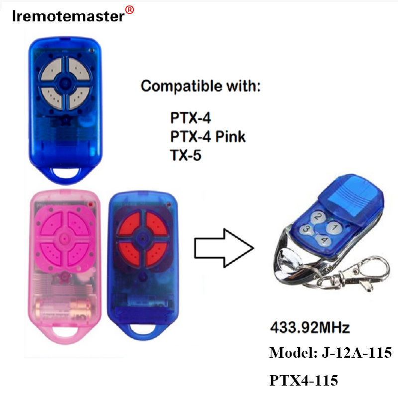 Okwe-PTX4 433.92 MHz Ikhodi Yokugingqika Yegaraji Lomnyango Wokulawula Isilawuli kude